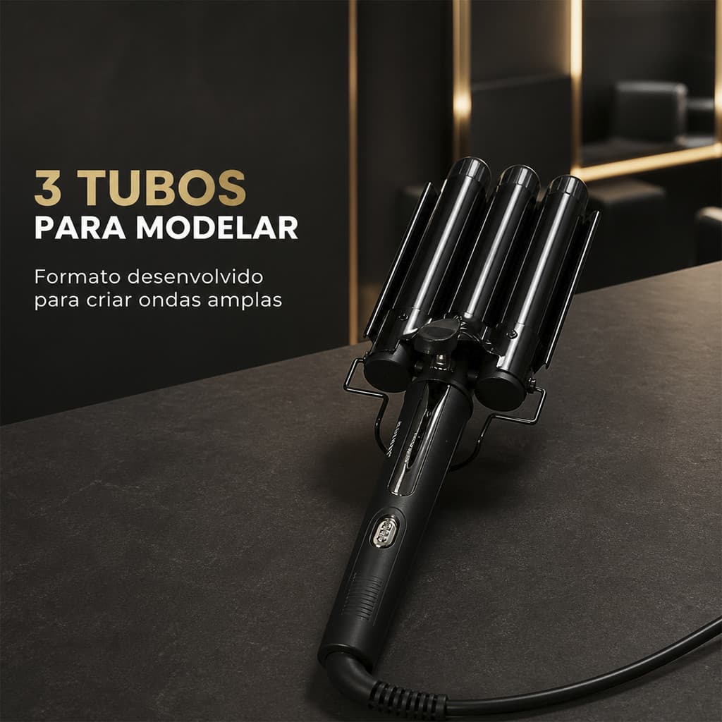 Ondulador de Cabelo 25mm Bivolt Para Efeito Sereia Babyliss Natural Modelador Cachos