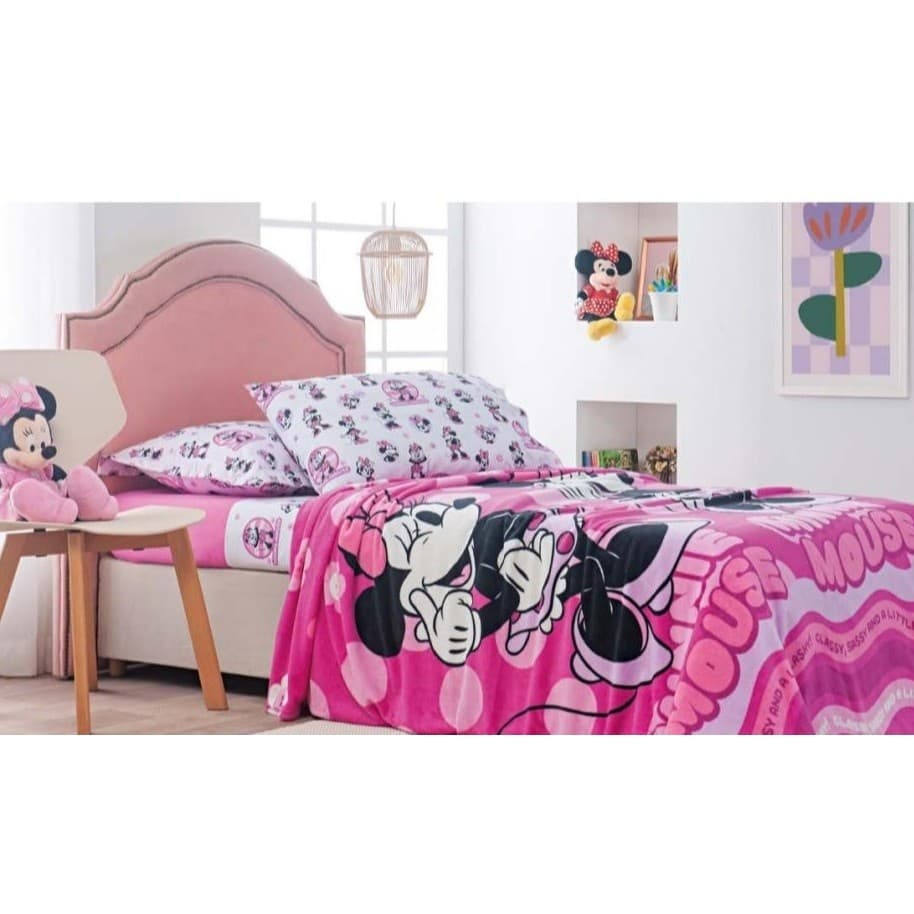 Cobertor Manta Soft Solteiro original Disney Minnie macia premium