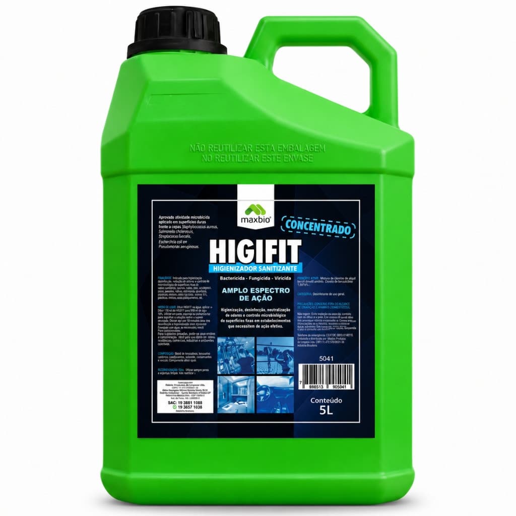 Higifit Maxbio Sanitizante Higienizador Limpa Equipamento De Academia Multiuso Limpeza E Uso Geral Bactericida