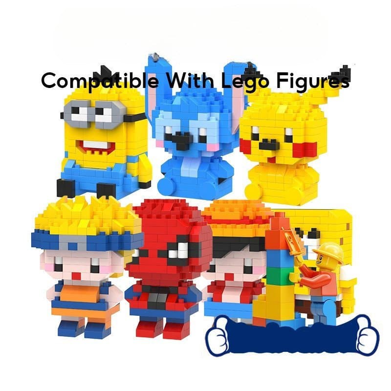 Brinquedos Educativos de Montagem para Crianças Compatíveis com Blocos de Construção Lego Boneca de Desenho Animado OAMW