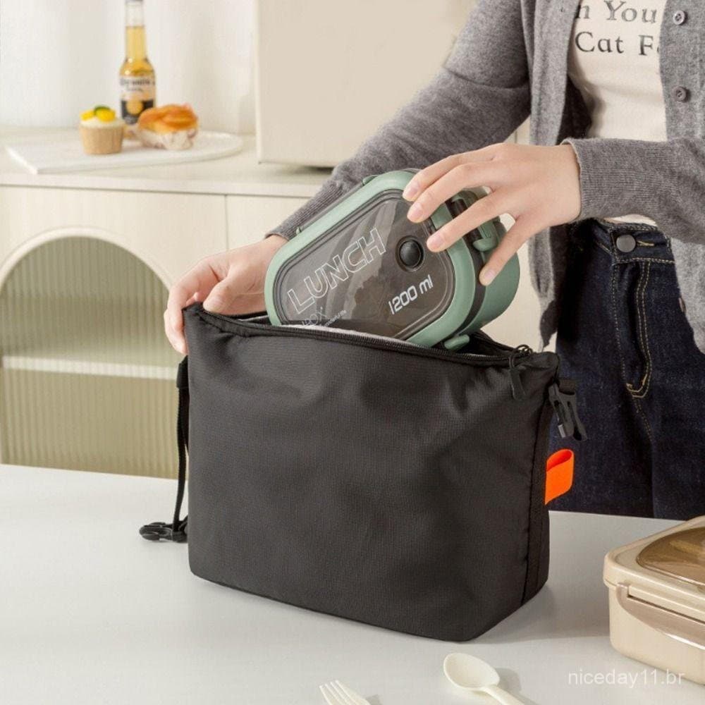Bolsa térmica, bolsa de almoço dobrável de grande capacidade, bolsa de almoço à prova d'água, adequada para trabalhadore