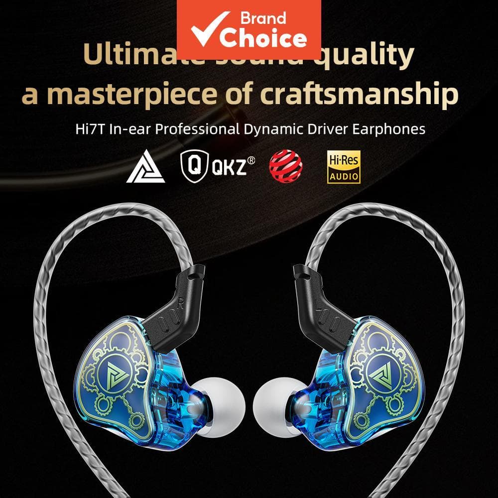 QKZ Hi7T Fones De Ouvido Intra-Auriculares Driver Dinâmico HiFi Som Estéreo Com Microfone Plugue De 3.5 Mm Isolamento De