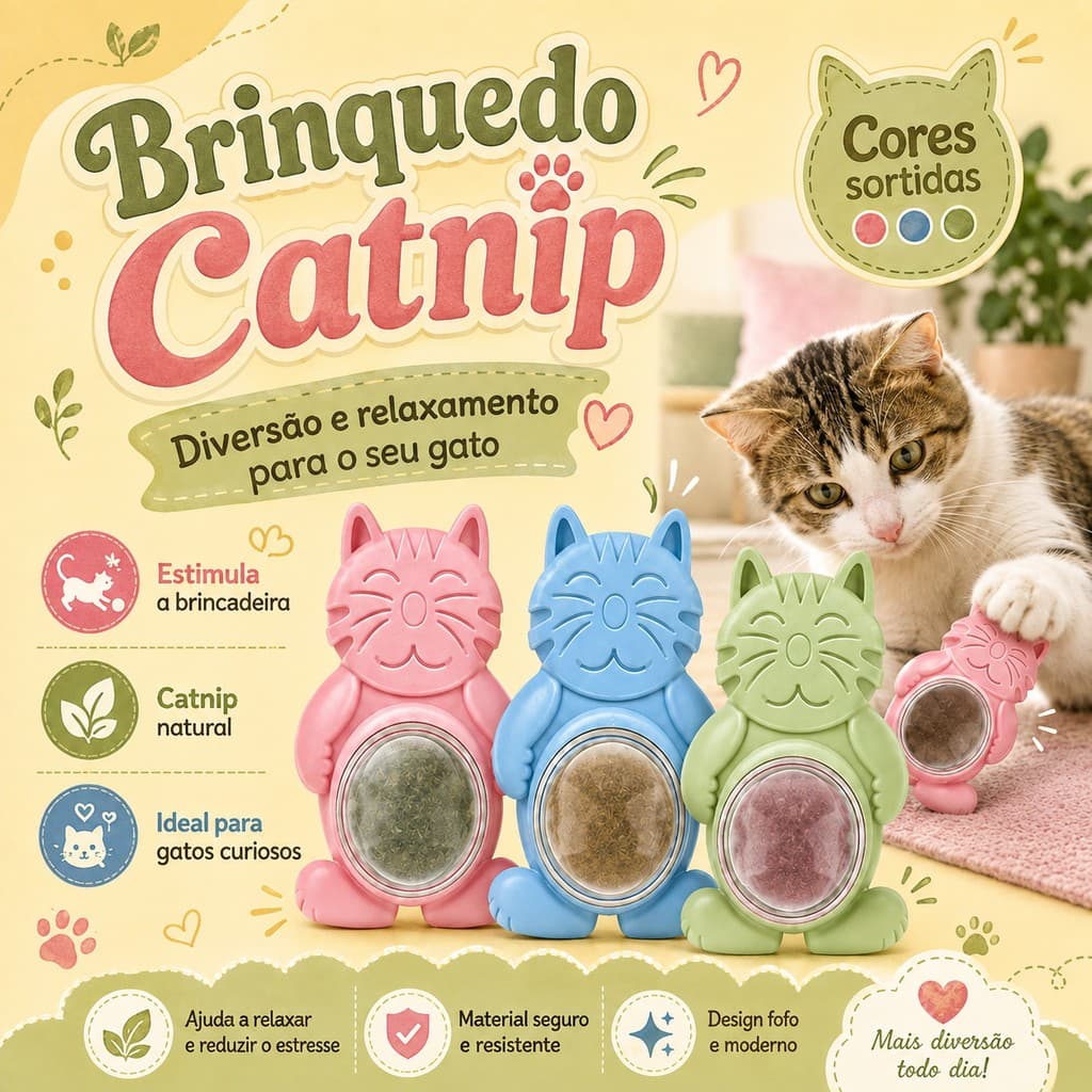 Brinquedo Para Gato Com Catnip Erva Gato Bola Antiestresse Corpinho do Gato