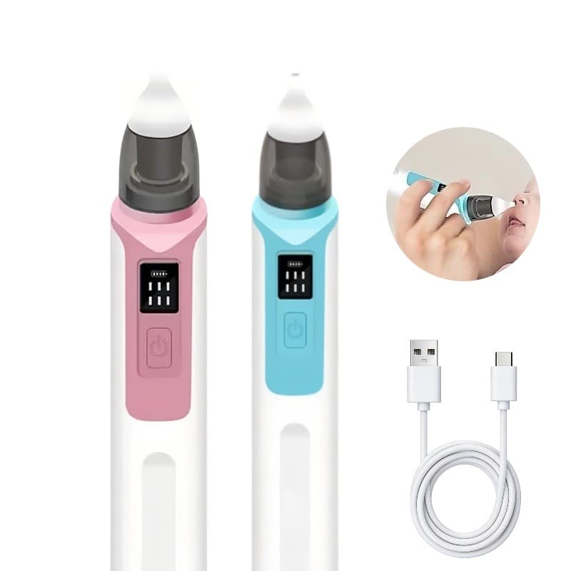 Aspirador Nasal Elétrico Recarregável USB para Bebê Recém‑Nascido, Silicone Macio
