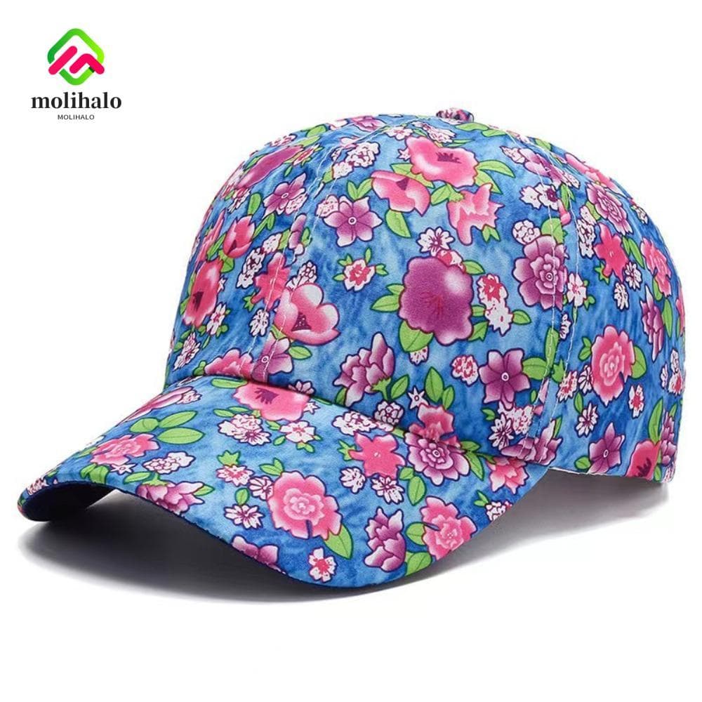 Bonés De Beisebol De Algodão MOLIHALO , Boné Pontiagudo Respirável Com Estampa Floral Ajustável Vintage Elegante Viseira