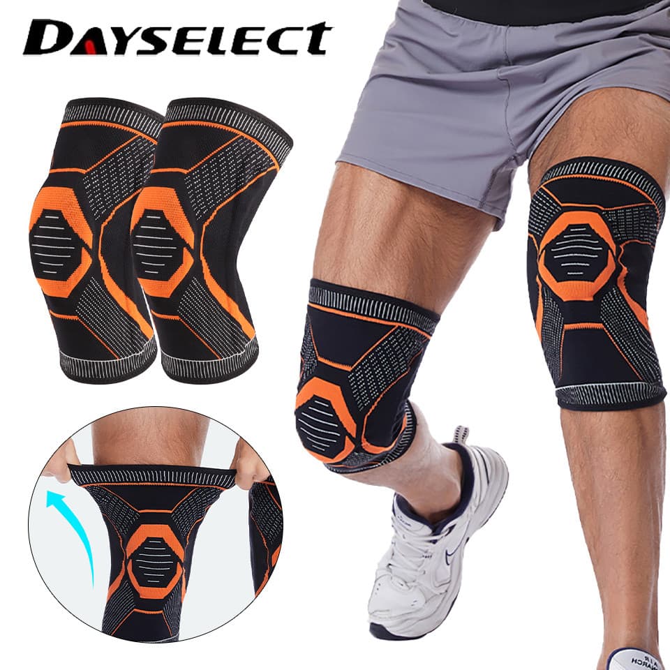 DAYSELECT 1 Peça De Compressão Antiderrapante Respirável Suporte De Joelho Elástico Ciclismo Joelheiras Esportivas