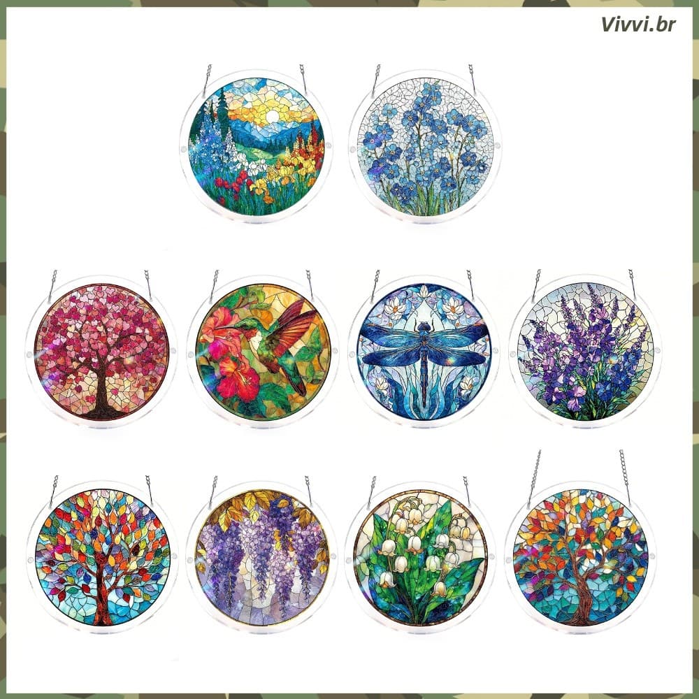 Kit De Quebra-Cabeça De Janela Brilhante Sun Catcher Com Corrente Para Decoração Elegante De Espaço Vivo _VVI