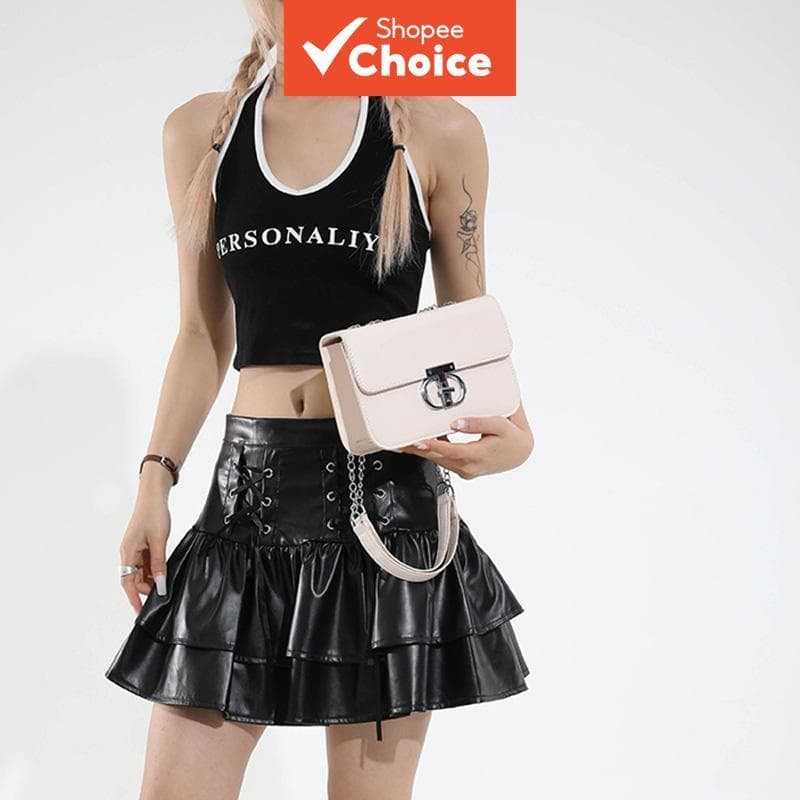 Bolsa tiracolo feminina, bolsa quadrada pequena, bolsa de ombro simples