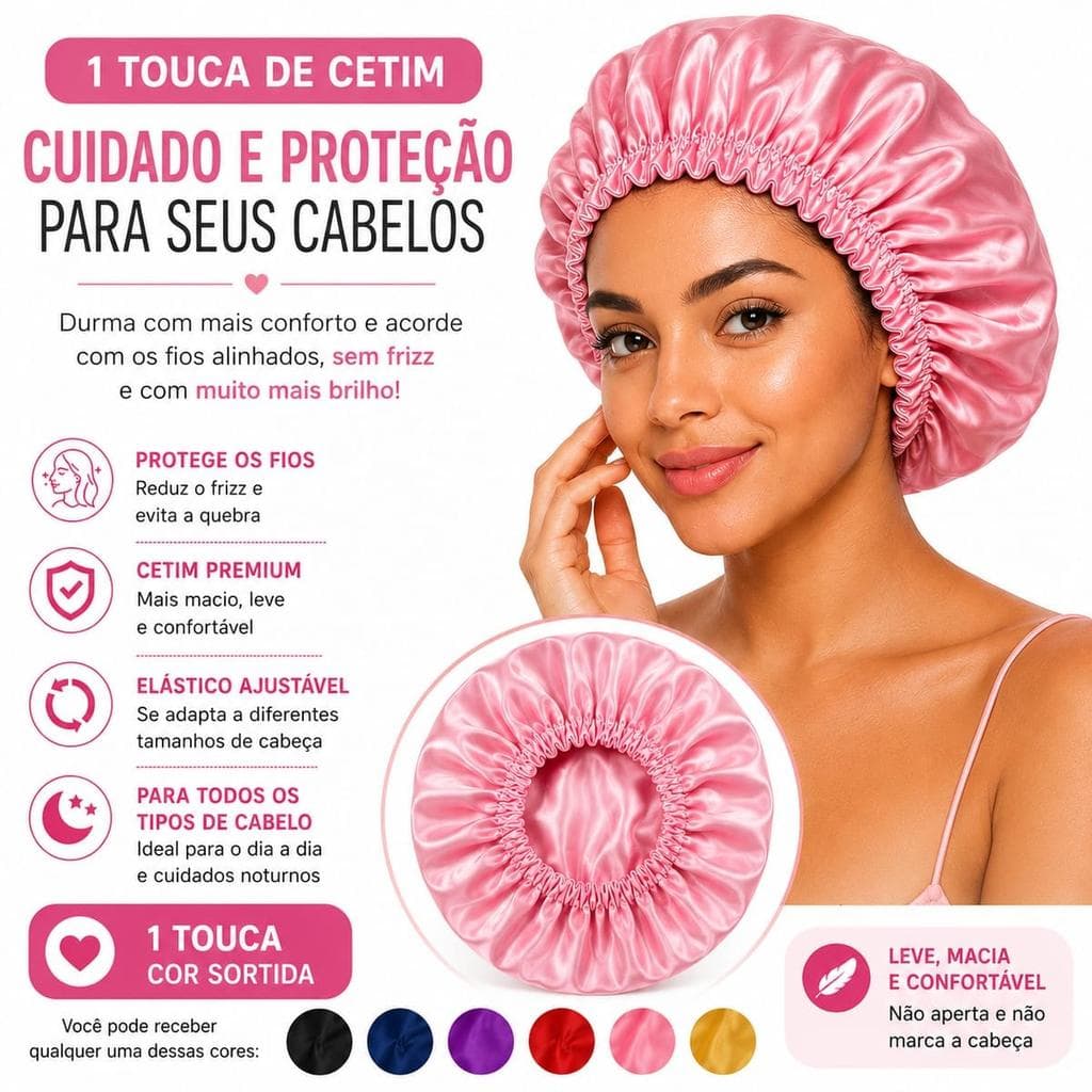 TOUCA DE CETIM COR SORTIDA - 1UN