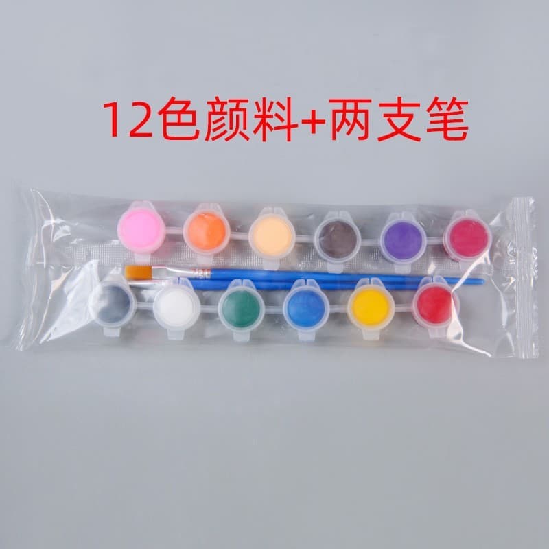 Crianças pintura acrílica 12 cores conjunto 6 estudantes siameses arte pintura coloração gesso boneca pintura tira 20WI