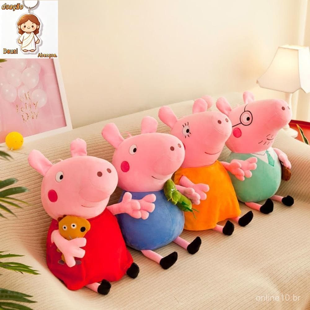 Nobleflying OMALL Boneca de Pelúcia Macia Peppa Pig de 20cm para Festas em Família, Crianças, Natal e Ano Novo