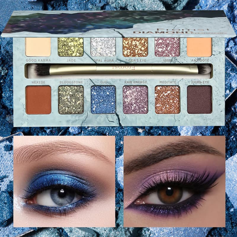 Paleta de sombras de 12 cores, paleta de maquiagem com cores foscas e peroladas, sombras multicoloridas