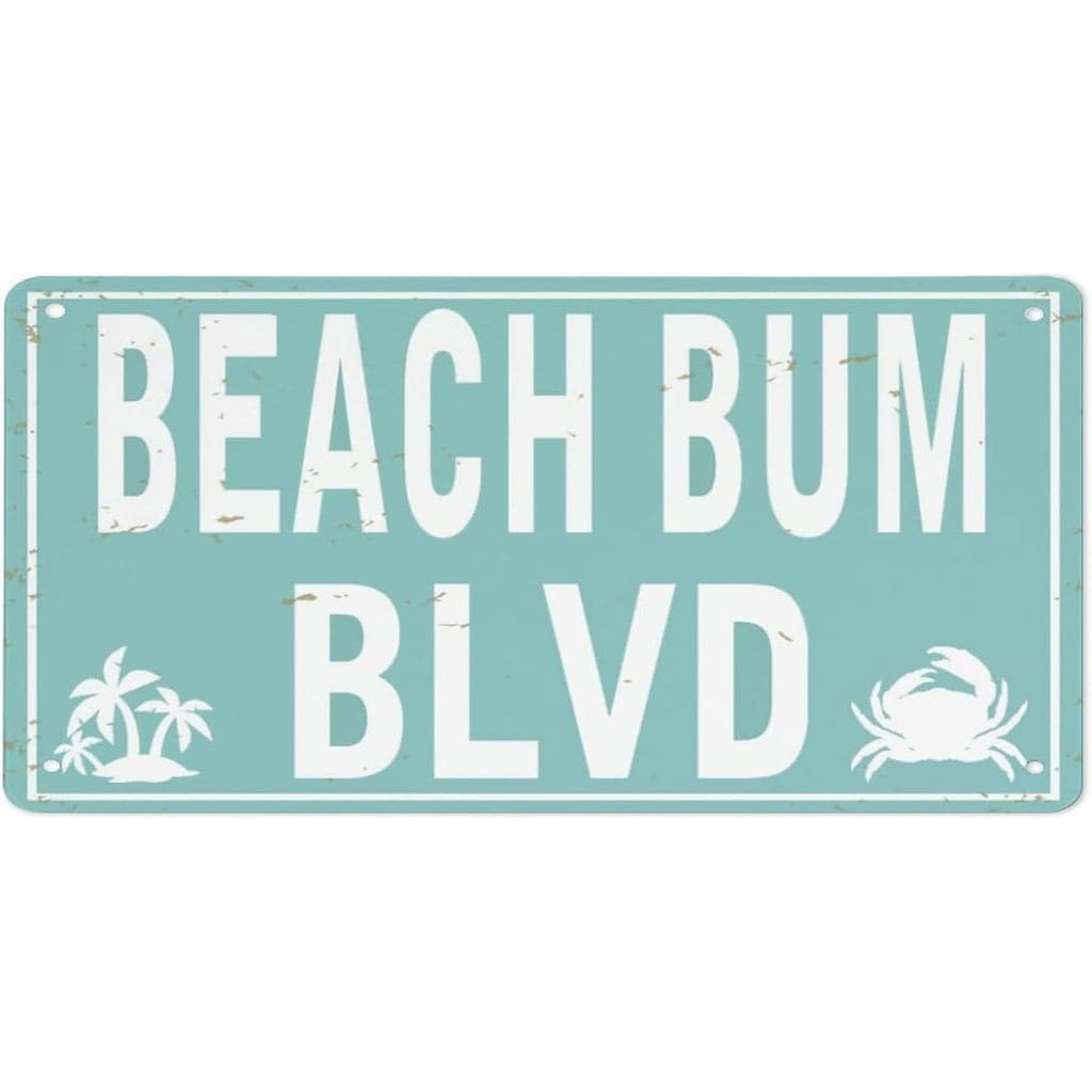 Retro Beach Bum Blvd Ideas Design Home Decor Accents Vintage Tin Sign Wall Decals Decorative Metal Signs Plaques, T