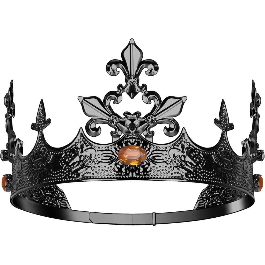 CROWN GUIDE King Crown for Men Medieval Costume Accessories, Adjustable Mens Crown for Boys Prom Homecoming Birthday Par
