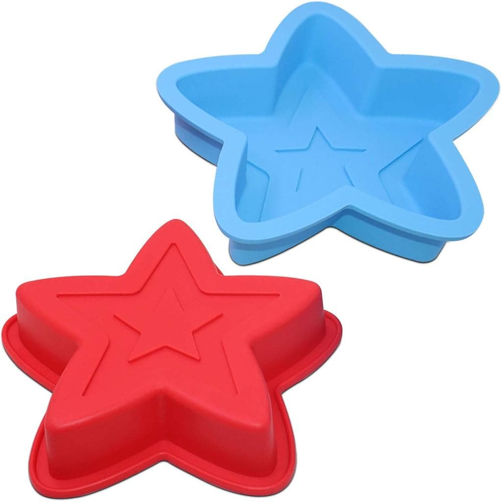 DaKuan 2 Pacotes de Formas de Silicone em Forma de Estrela para Assar, Forma de Bolo para Ferramentas de Decoração de Bo