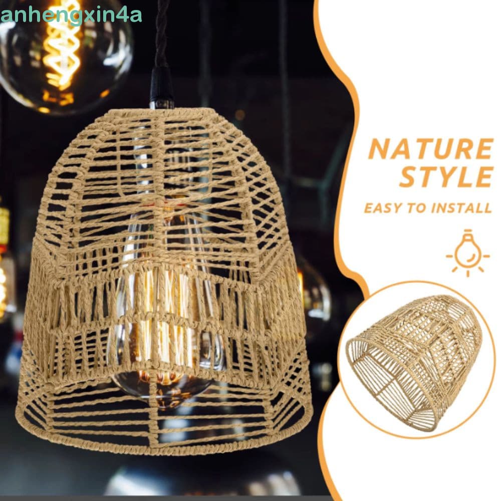 Abajur De Corda De Papel ANHENGXIN , Luminária Pendente Decorativa Tecida À Mão , Minimalista