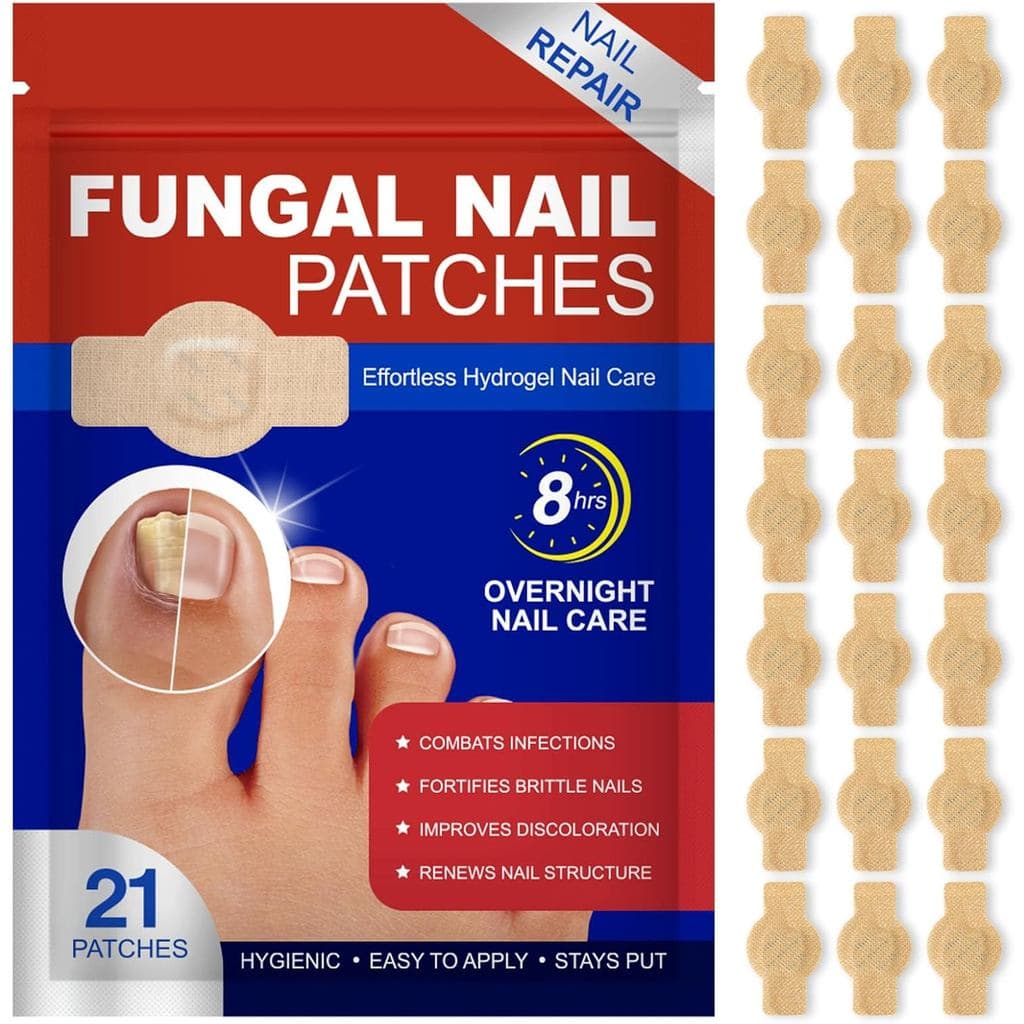 Conjunto de 21 adesivos para unhas com fungos, almofadas de tratamento multiuso para unhas dos pés, tratamento de fungos