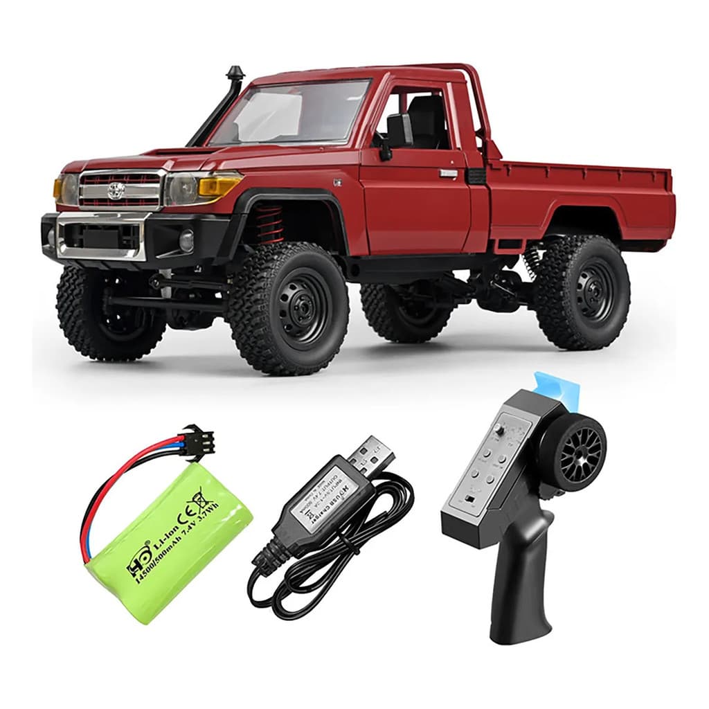 BAMIKA Toyota Picape RC V2 Escala 1:12 Tração 4WD, Bateria 7,4V 500mAh, Luzes Dianteira Seta e Ré Sistema 2.4G