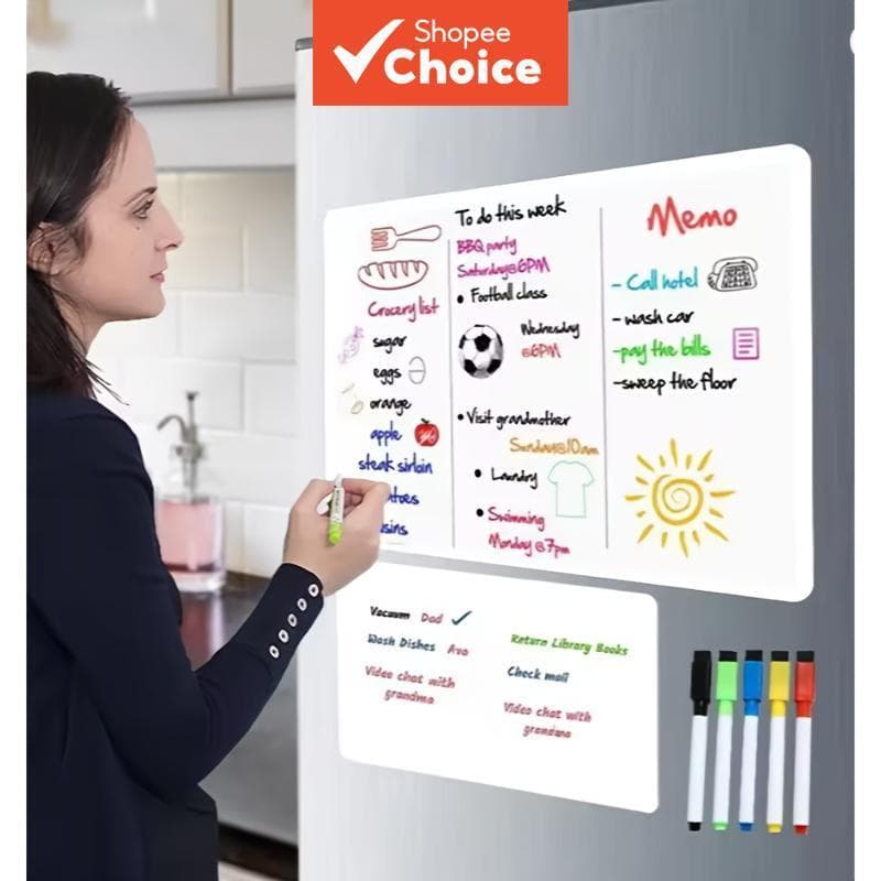 Quadro Branco Magnético A3+A4 Marcadores de Geladeira Folha de Quadro Branco Cozinha Apagável Ímã Flexível Listas de