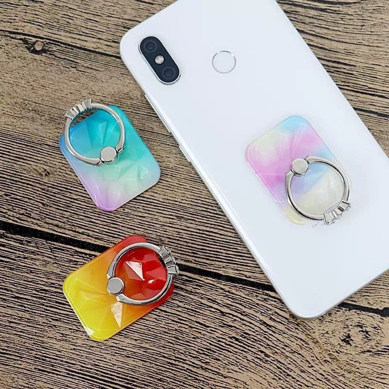 [Acessórios Novidade] [Pacote de 5 unidades] Suporte de fivela de anel para celular Fivela de diamante borboleta colorid