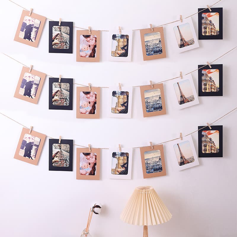Combinação criativa diy personalizado papel Kraft papelão moldura de foto parede foto pode pendurar decoração de parede