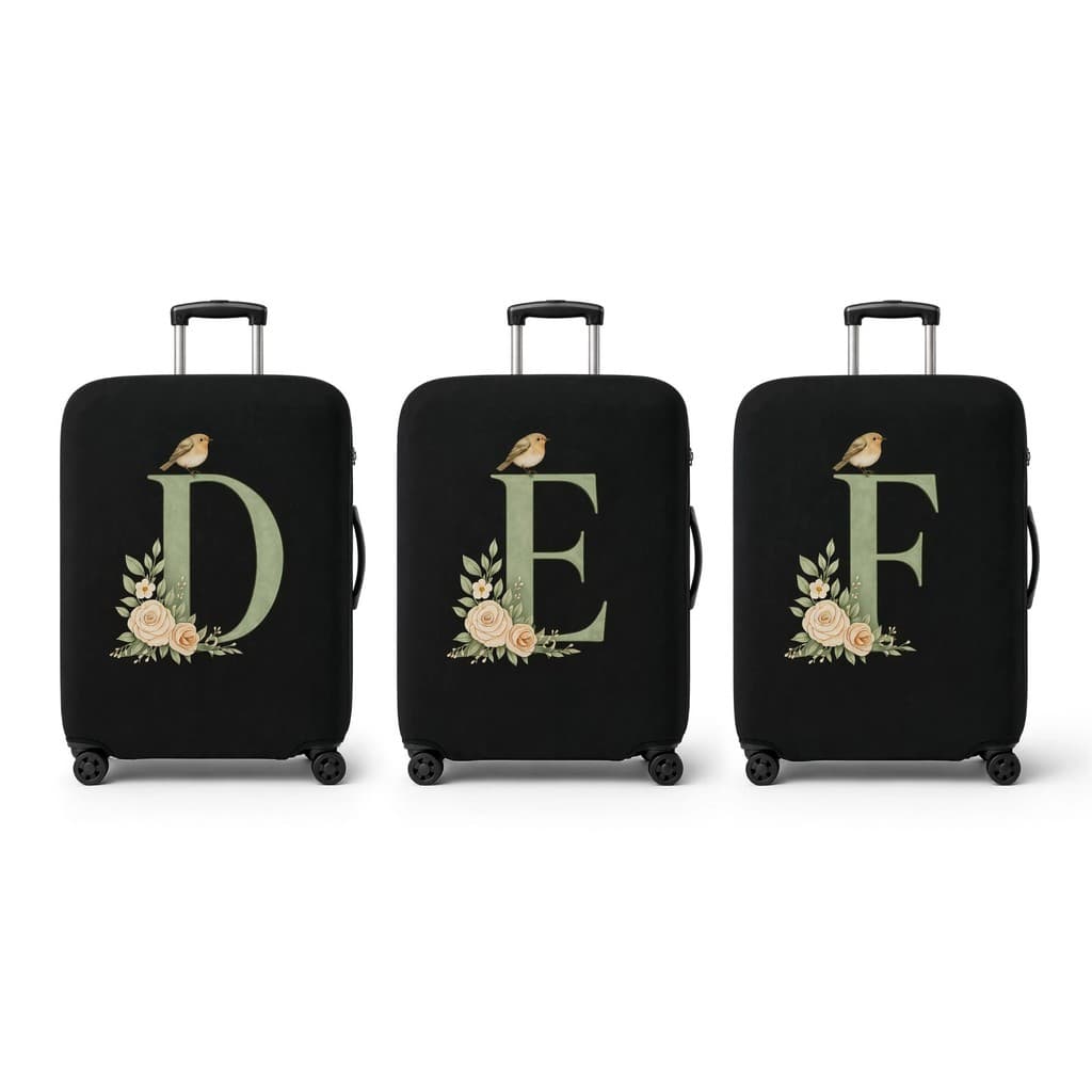 Capa Elástica Protetora para Mala de Viagem Preta com Ajuste Flexível Fecho Inferior P M G Identificadora Contra Risco