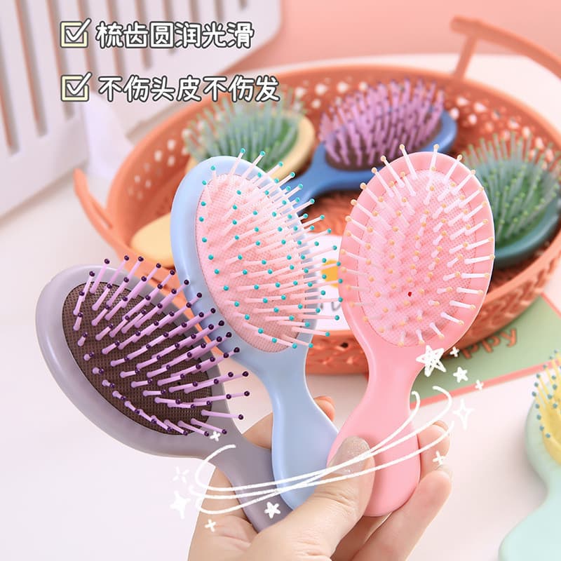 Mini Escova de Cabelo com Almofada de Ar, Portátil, Antiestática, para Crianças e Estudantes