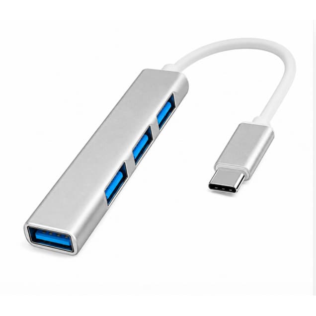 Hub USB-C 4 Portas Alta Velocidade p/ Notebook PC. Adaptador