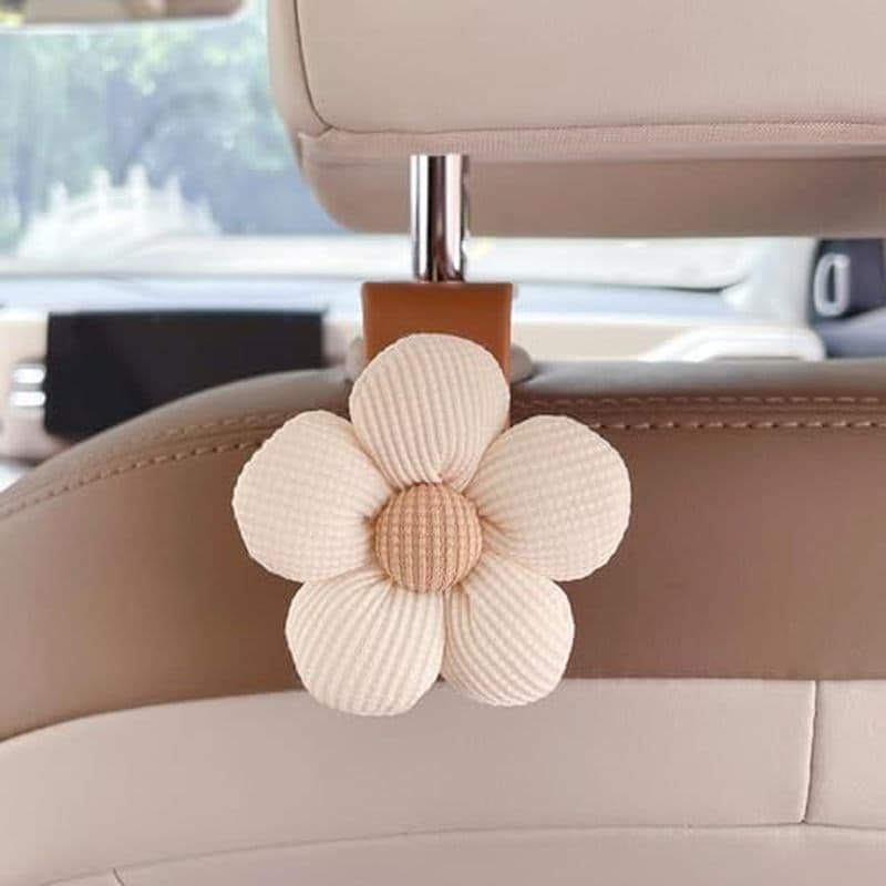 2 Peças De Ganchos Para Encosto De Cabeça De Assento De Carro , Flores , Suportes Universais Traseiro Suporte De Bolsa O