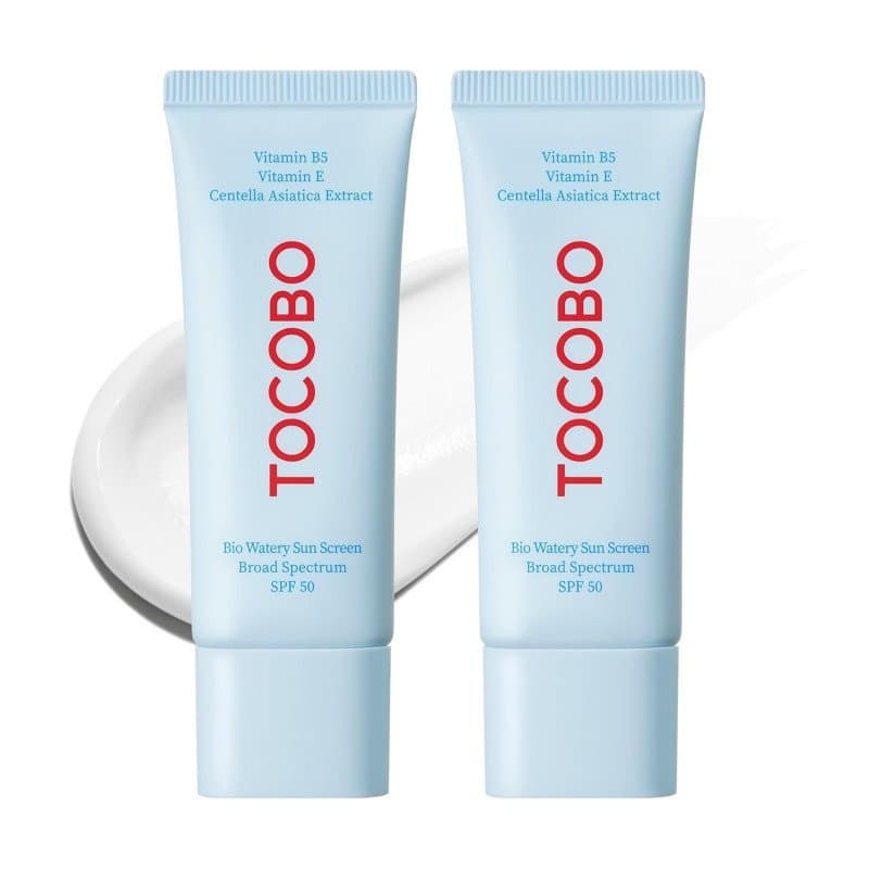TOCOBO Bio-Hydrating Sunscreen SPF50, um protetor solar facial coreano de amplo espectro com uma fórmula hidratante leve