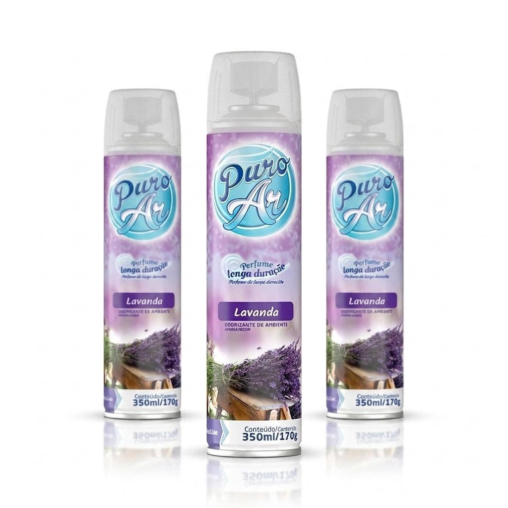 Kit 3 Neutralizador Puro Ar Lavanda 400ml Aromatizador e Perfume de Ambiente