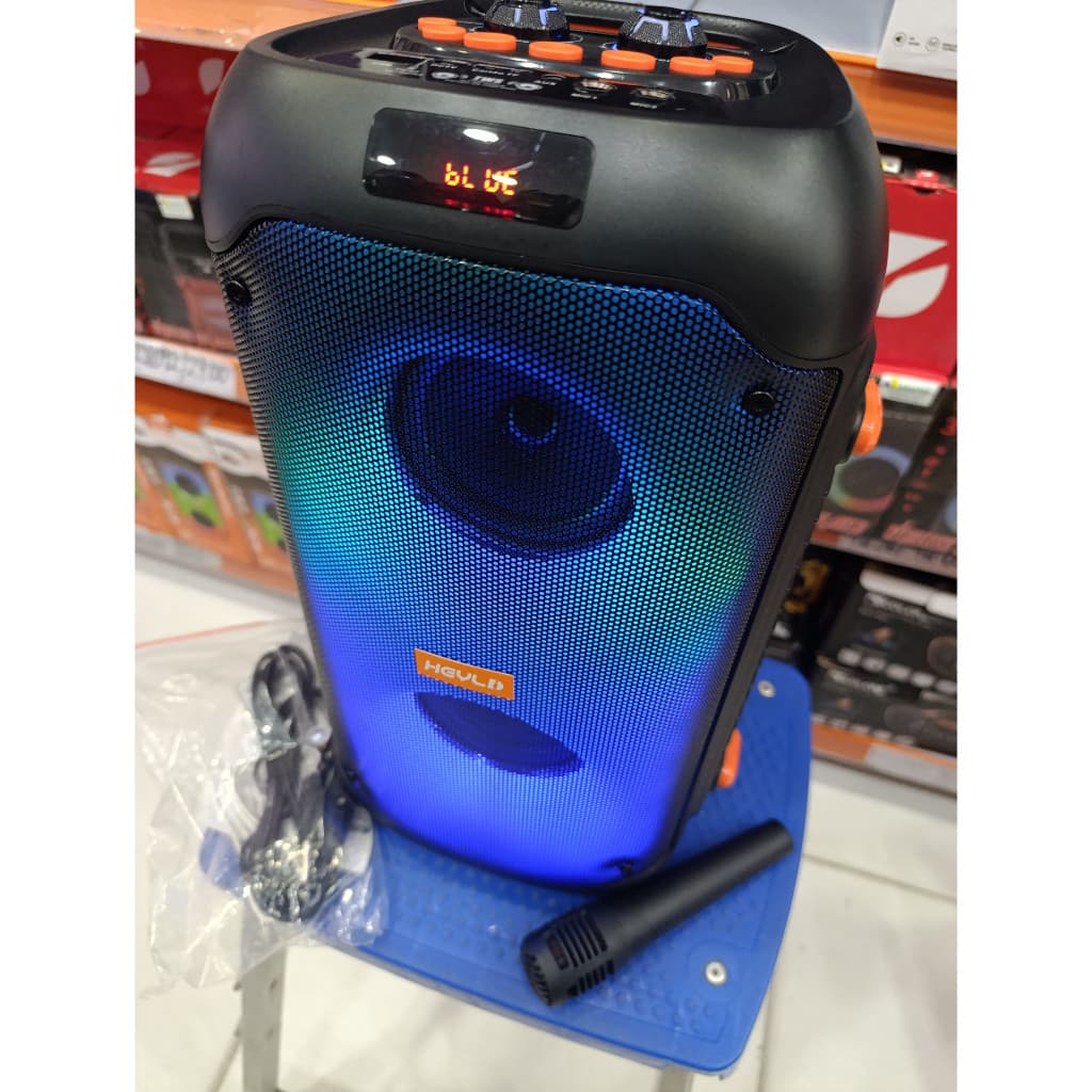 Mega Caixa de Som Bluetooth Portatil FM USB KARAOKE LED 4'' x2 TWS+ 2200W MICROFONE POTENTE GRANDE