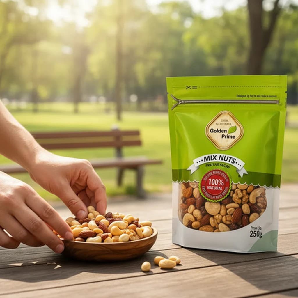 Mix Nuts Castanhas 250g Golden Prime Amêndoa Amendoim Caju Pará Nozes Macadâmia Pecã