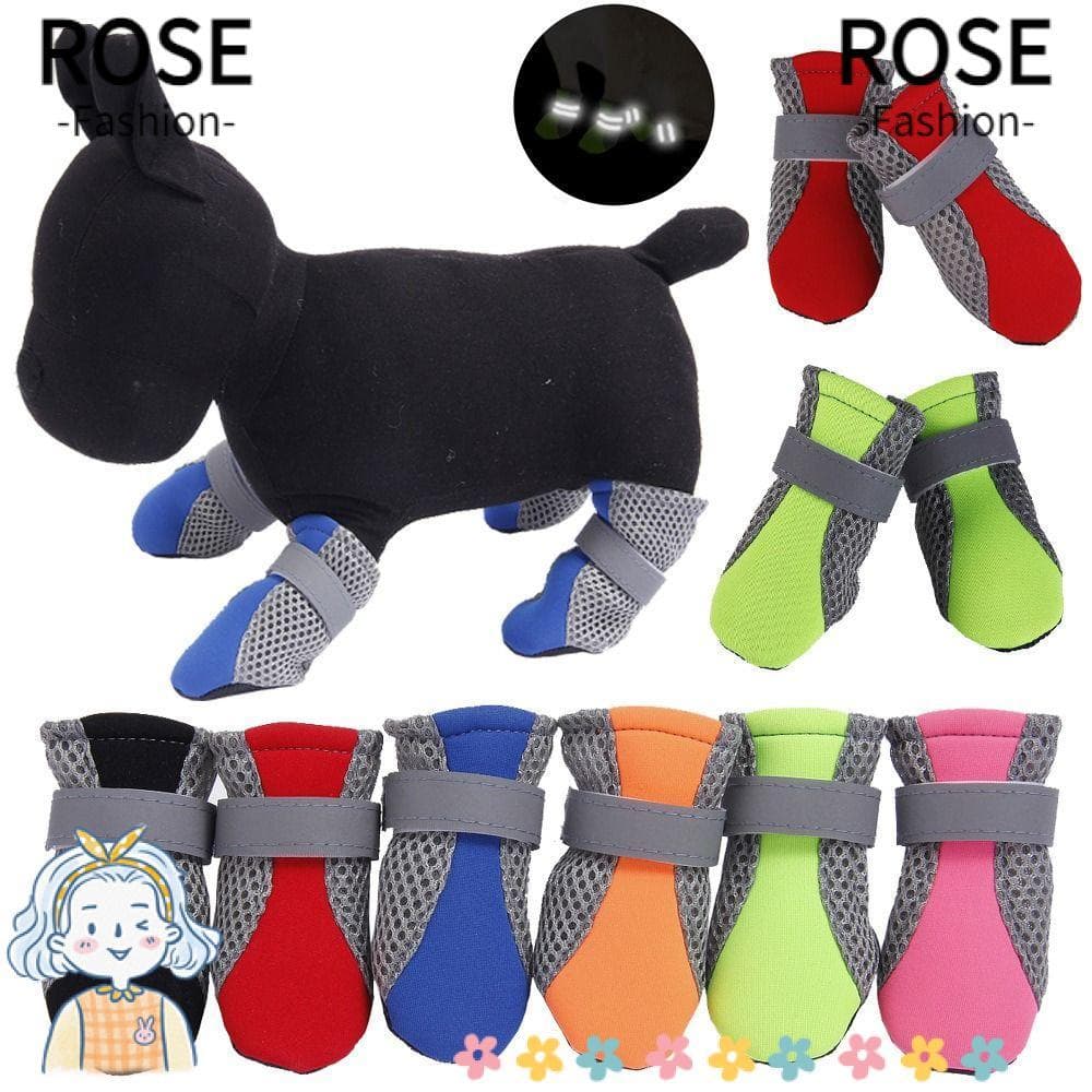 ROSEGOODS Botas De Chuva , Sapatos Impermeáveis Para Cães De Estimação Com Fundo Macio , Alça Ajustável De Alta Qualidad