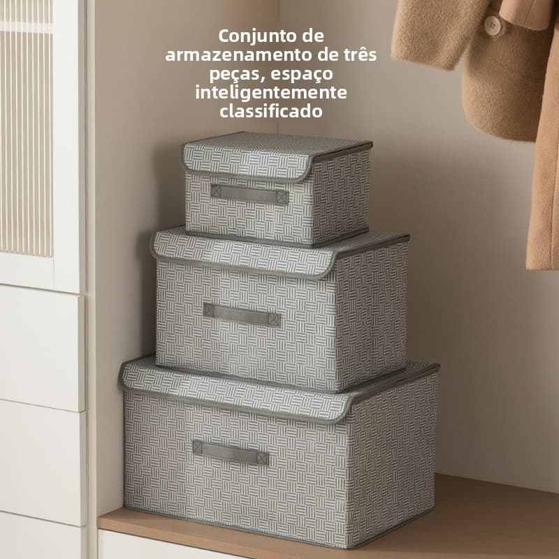 Caixa de armazenamento em tecido não tecido, caixa organizadora, armazenamento de roupas, caixa de armazenamento dobráve