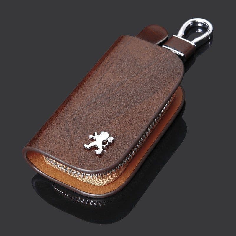 Capa de Chave de Carro Peugeot para 5008 408 2008 3008 301 508 4008 308, Estojo de Couro para Chave Inteligente com Port
