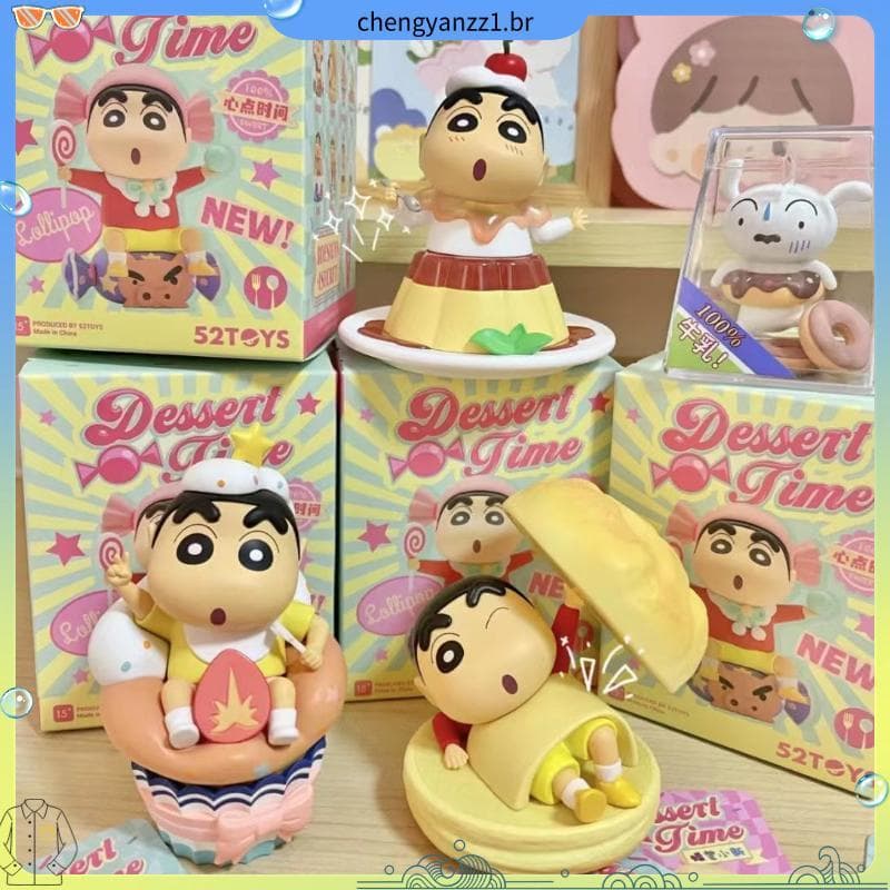 Crayon Shin-Chan caixa misteriosa Dim Sum série tempo mercadoria boneca brinquedos da moda decoração de mesa presente de