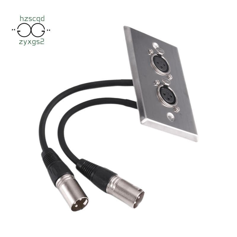 Cabo XLR De Áudio Duplo Fêmea Para Macho Conector Placa Adaptadora De Montagem Em Parede OA