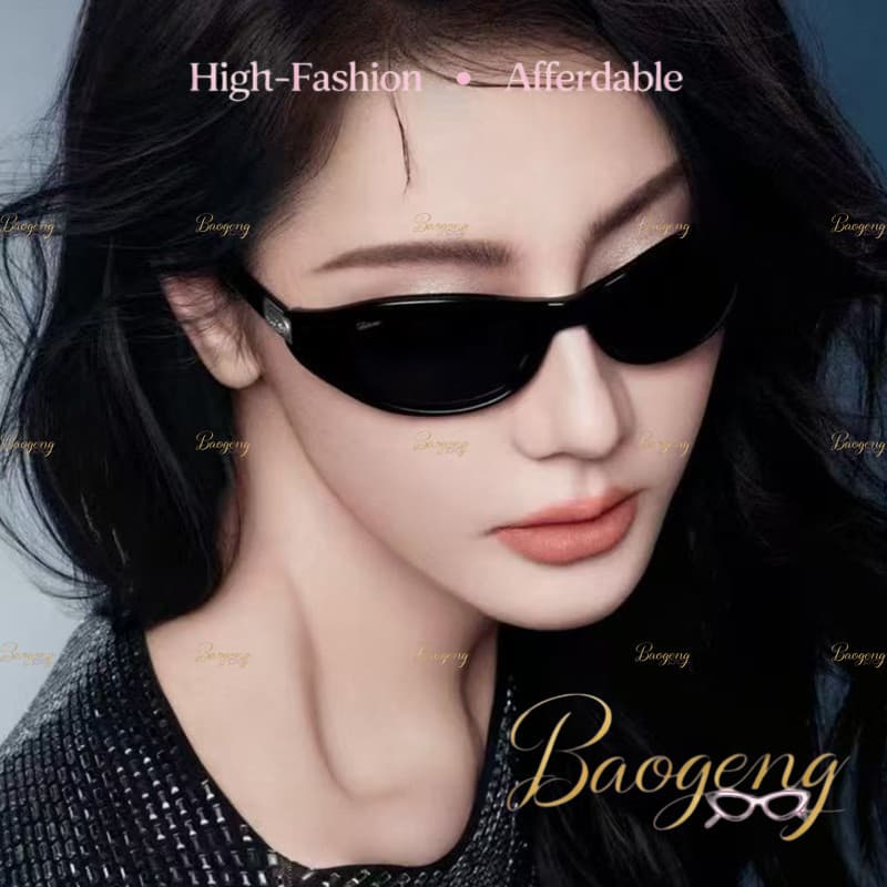 (BAOGENG) Proteção UV400 Petite Oval Slim Frame Óculos De Sol Euro-Americano Trendy Retro Unissex , Da Moda Para Férias