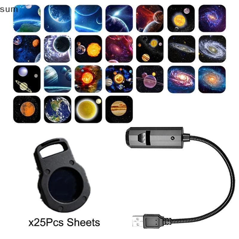 [sum] Projetor Galaxy Star Regulável USB LED Luz Noturna Lâmpada Ambiente Romântica Portátil Para Decoração De Home Thea