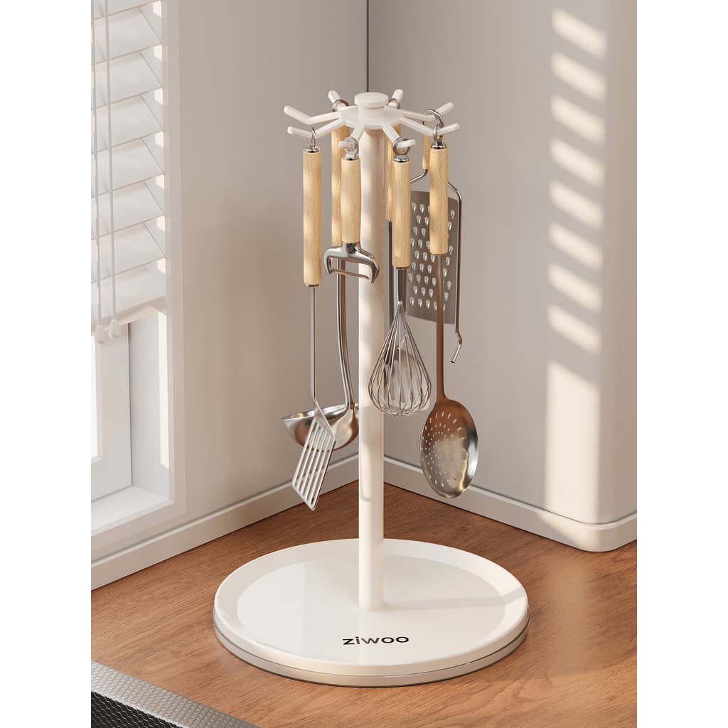 Espátula de cozinha Rack rotativo gancho multifuncional colher espátula suporte bancada colher utensílios de cozinha pra
