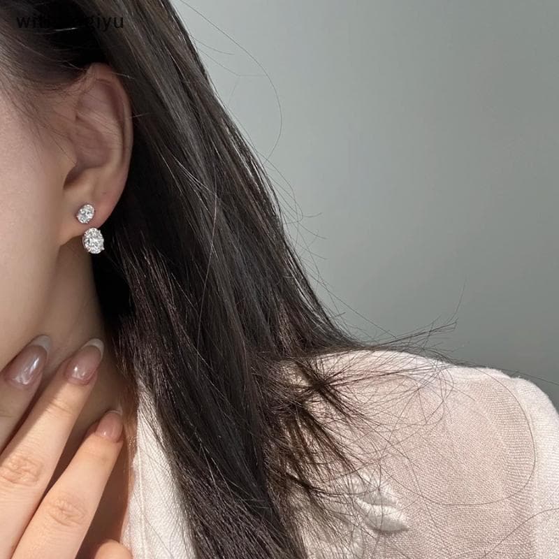 dfd Feminino Luxo Espumante Zircão Brincos Pedra Preciosa Moda Jóias Nupcial Casamento Aniversário Celebração