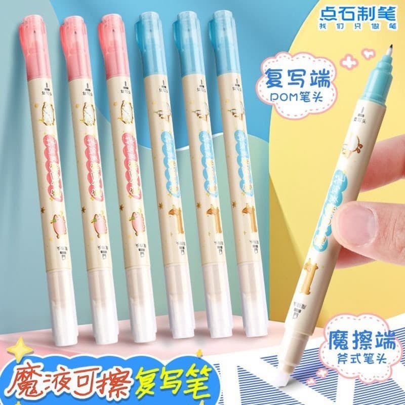 [Estoque pronto] Dot Stone 9654 Caneta de cópia Caneta-tinteiro apagável Use caneta de borracha Caneta de correção de ti