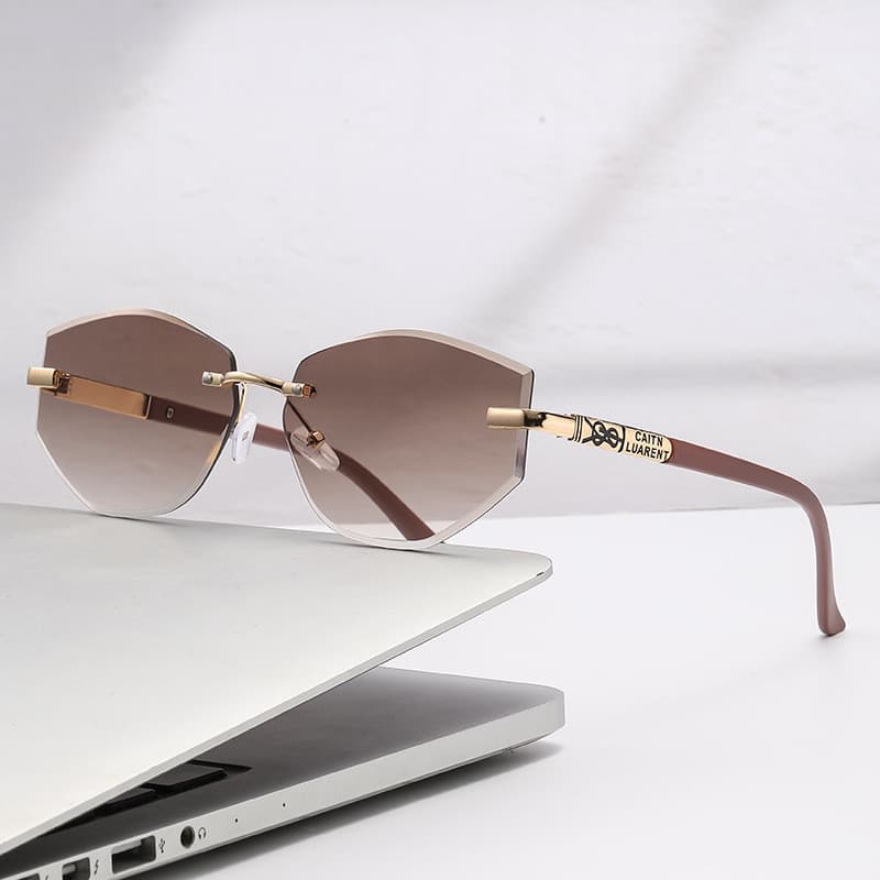 Óculos De Sol Com Armação Especial – Personalizados , Sem Moldura , metal , Sofisticados E Elegantes Para Homens , Prote
