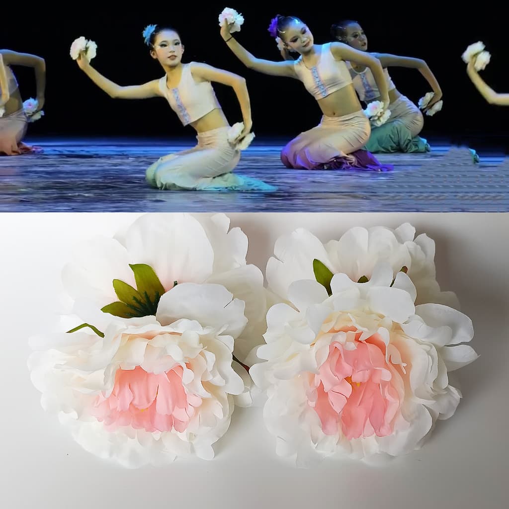 Roxo ouro dança água menina dedo flores Tsuba dança mianmar Osmanthus flores flores peônia flor adereços grau de teste