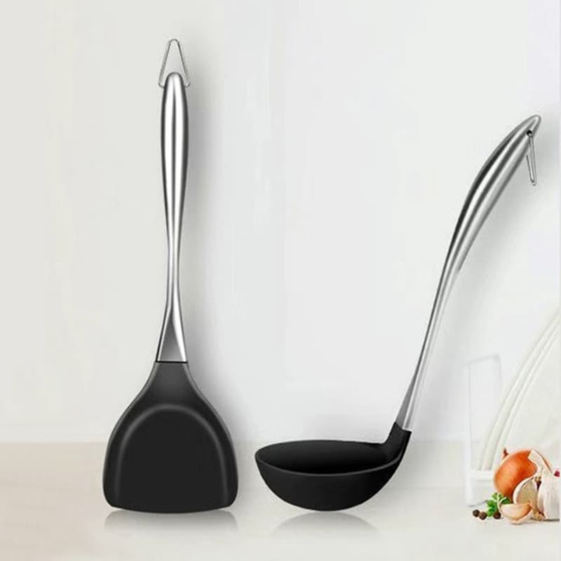 Espátula de silicone Mingjue britânica, panela antiaderente, conjunto de espátula de silicone dedicado, espátula de cozi