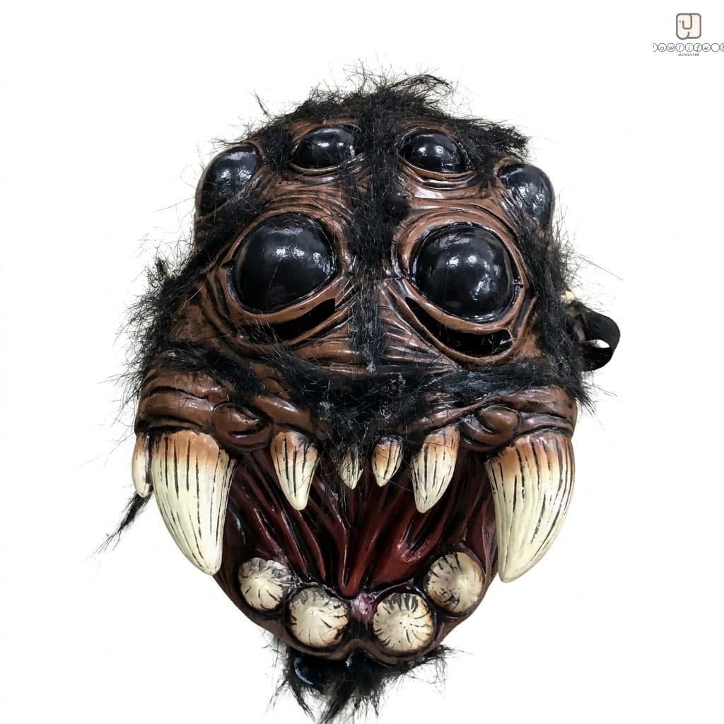 Multi Olho Fanged Monstro Máscara De Látex Halloween Cosplay Festa Traje Adultos Horror Prop