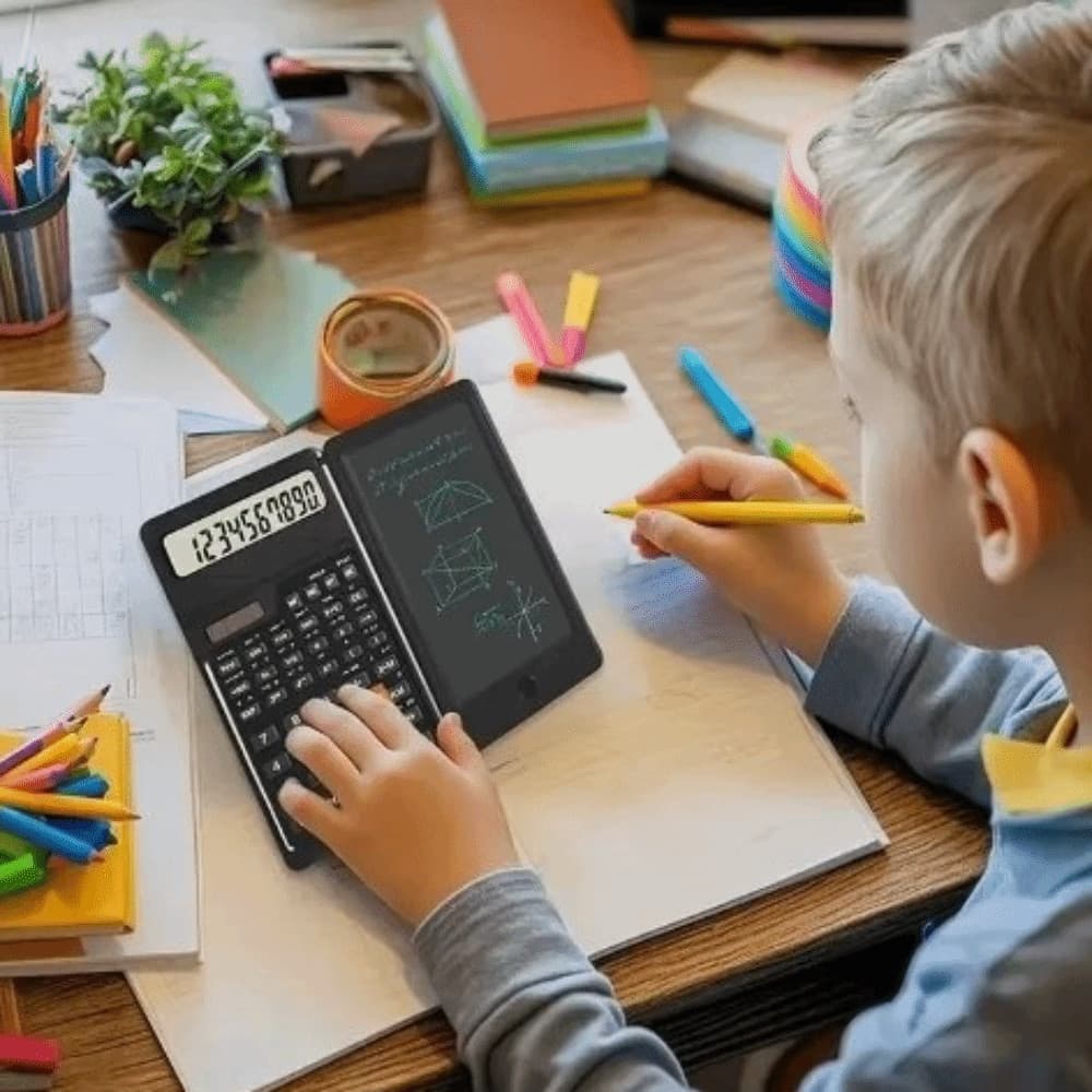 Calculadora Científica , Dobrável De Energia Solar 2 Em 1 De Tablet Para Escrita Com Display De 12 Dígitos