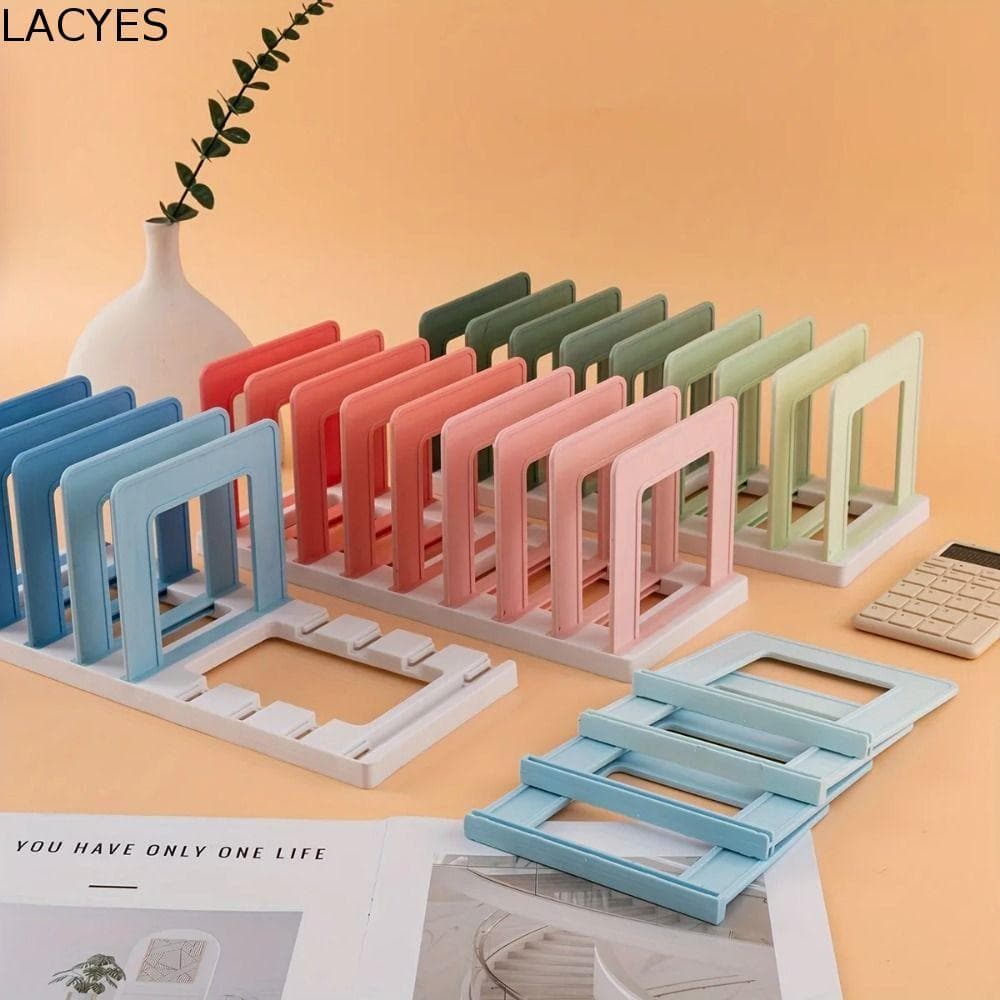 Suportes Para Livros Removíveis LACYES , Suporte De Mesa Ajustável Com 8 Compartimentos Vertical Que Economiza Espaço