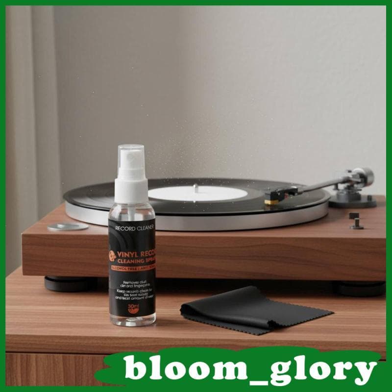 [Bloom_glory] Kit De Limpeza De Discos De Vinil Spray Antipoeira E Pano Macio Para De Plataforma Giratória Cuidados Com
